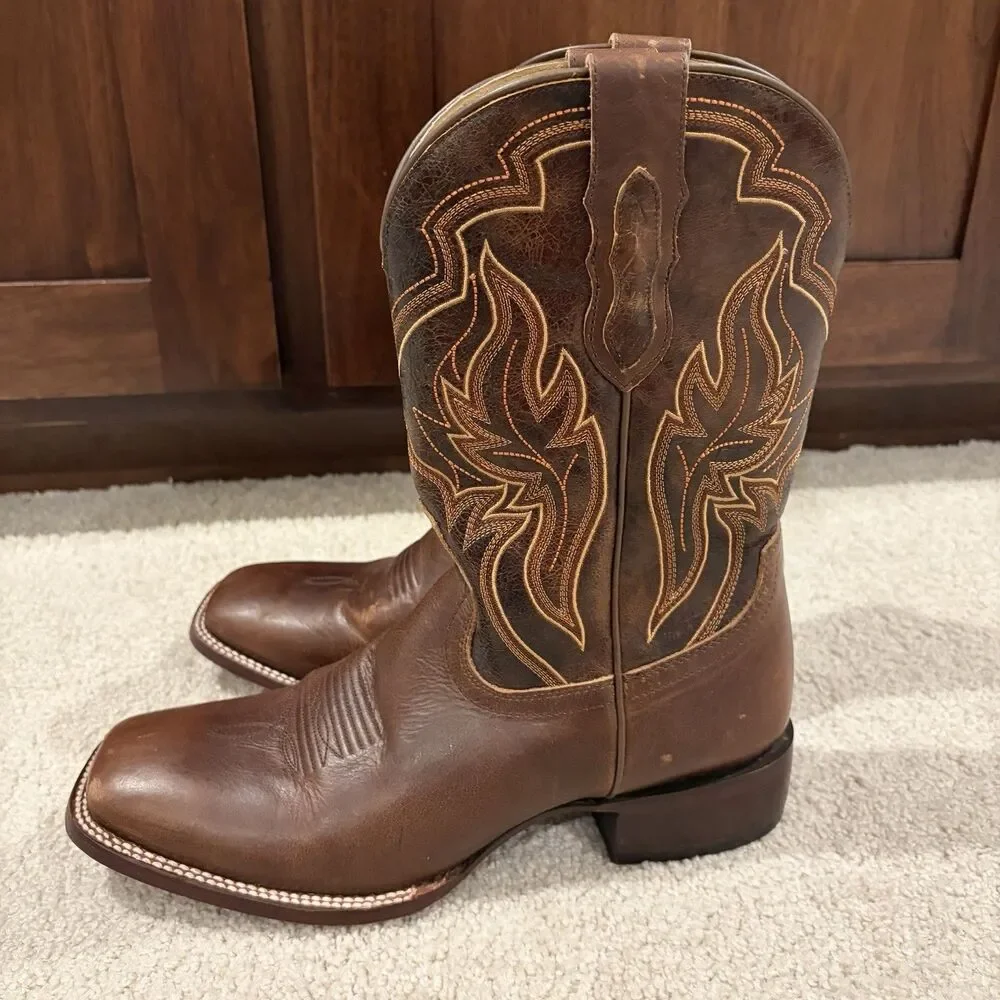 EUC Cody James Men’s Harper Western Boots Size 10.5 Brown Square Toe Cowboy